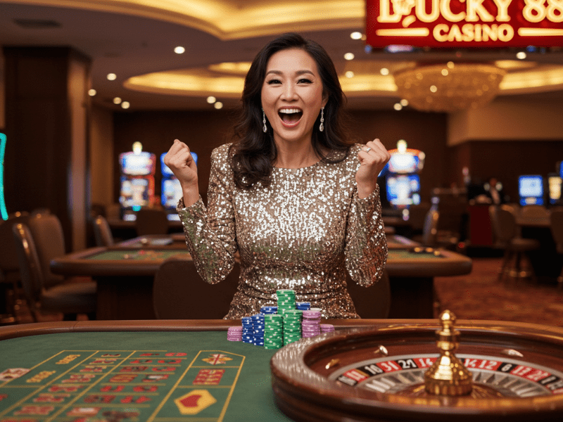 Lady luck brings a lucky88 win on roulette in casino