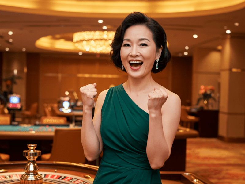 Woman wins big with lucky88 on roulette at casino