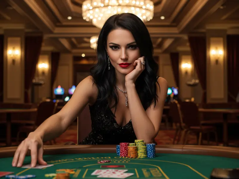 Elegant woman in high heels at the www pagcor portal ph high-stakes poker table.