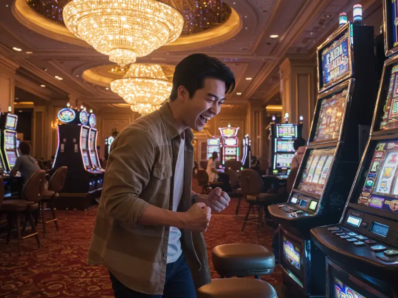 gel pagcorPH casino staff attending to a jackpot slot machine session