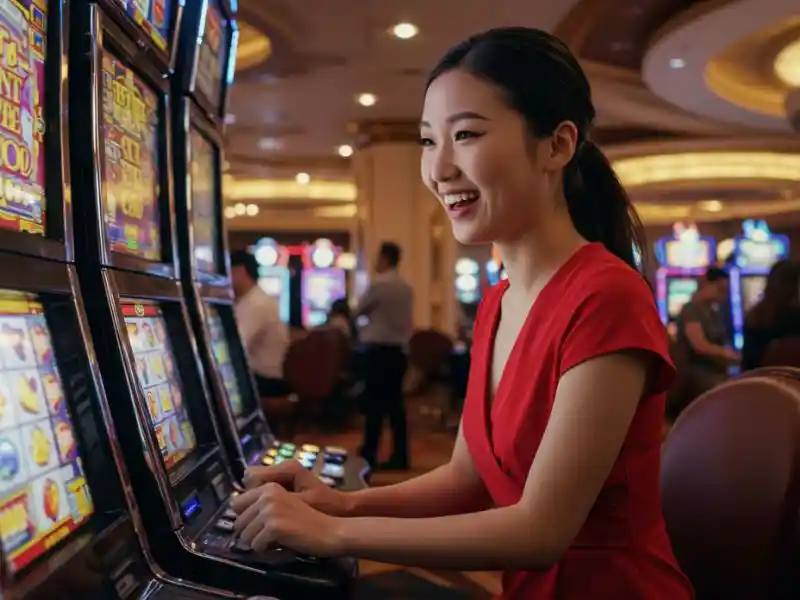 glamorous girl playing cards and casino games with excitement on gel-pagcorph online platform