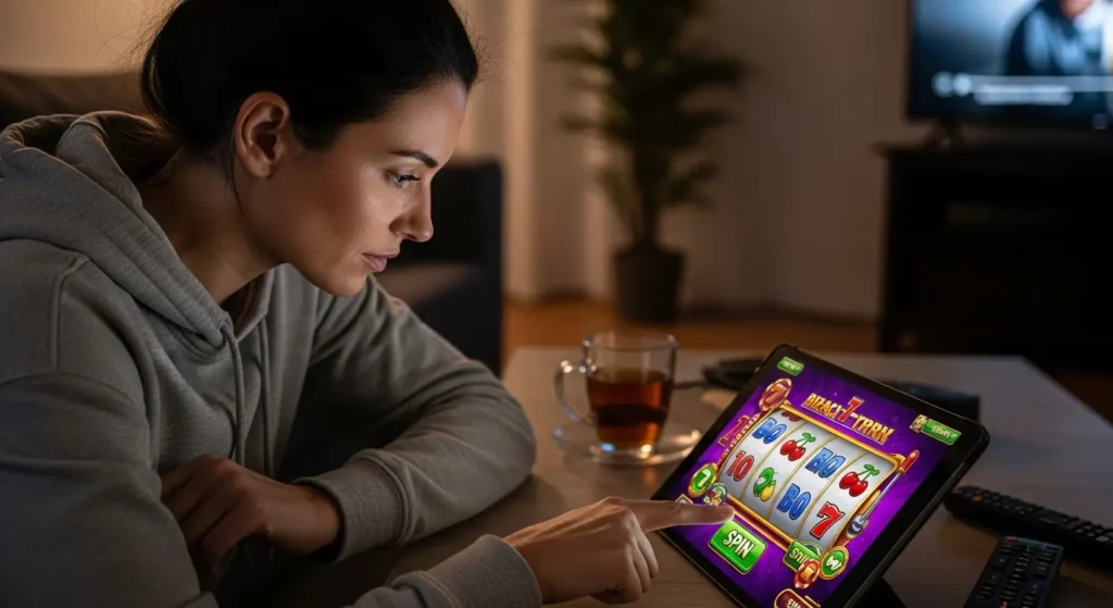 bwenas slot games woman playing online slot game