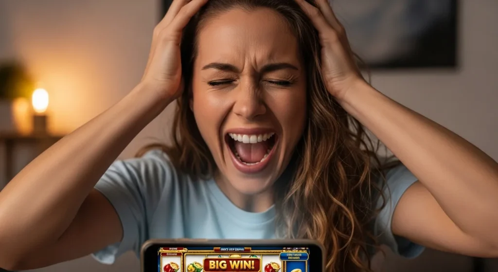 jiliasia casino slot woman happily playing slot game buenas casino