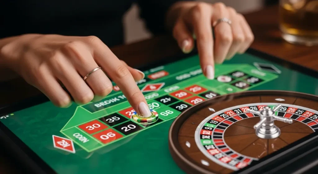 peso 888 casino roulette woman hands tapping screen while betting on roulette buenas casino