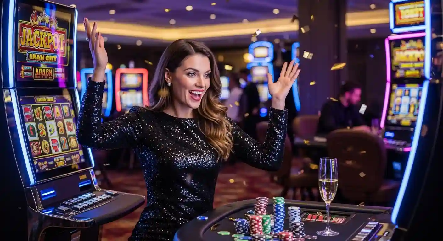 phlove online casino woman happily winning casino game buenas casino