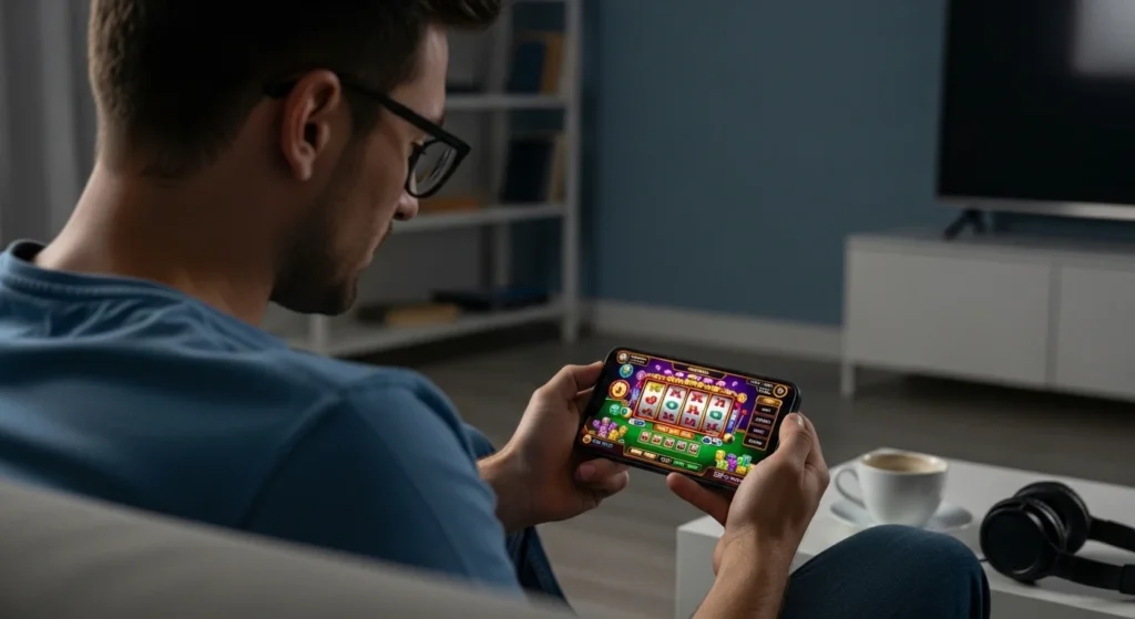 superph com casino man playing slot game buenas casino