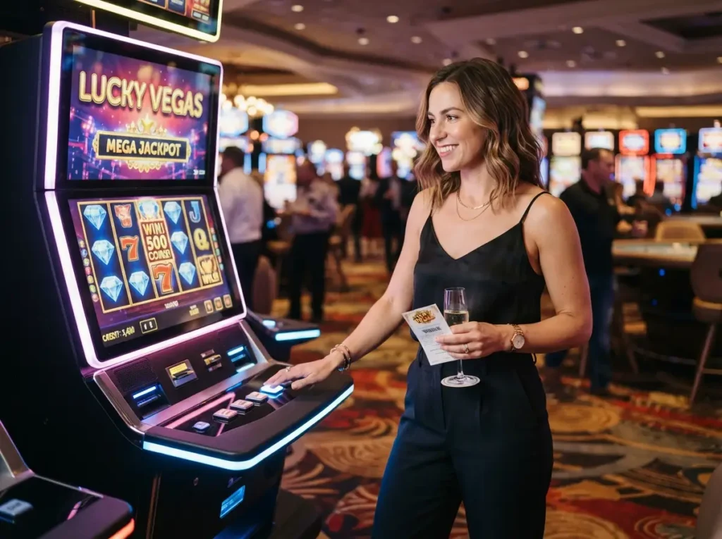 Online Casino Games Real Money No Deposit casino interface featuring slot machines and a premium casino gaming atmosphere.