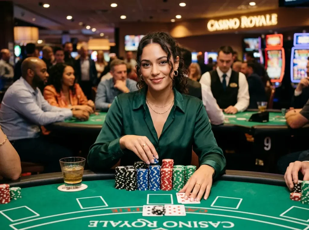 Confident female player enjoying an exclusive gaming experience at a PAGCOR online casino.